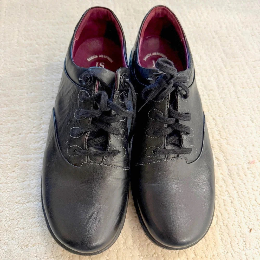 Josef Seibel Alexis Bozen Black Leather Comfort Oxford Shoes 40 9/9.5 Minimalist